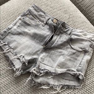 Gray High Waist Jean Shorts